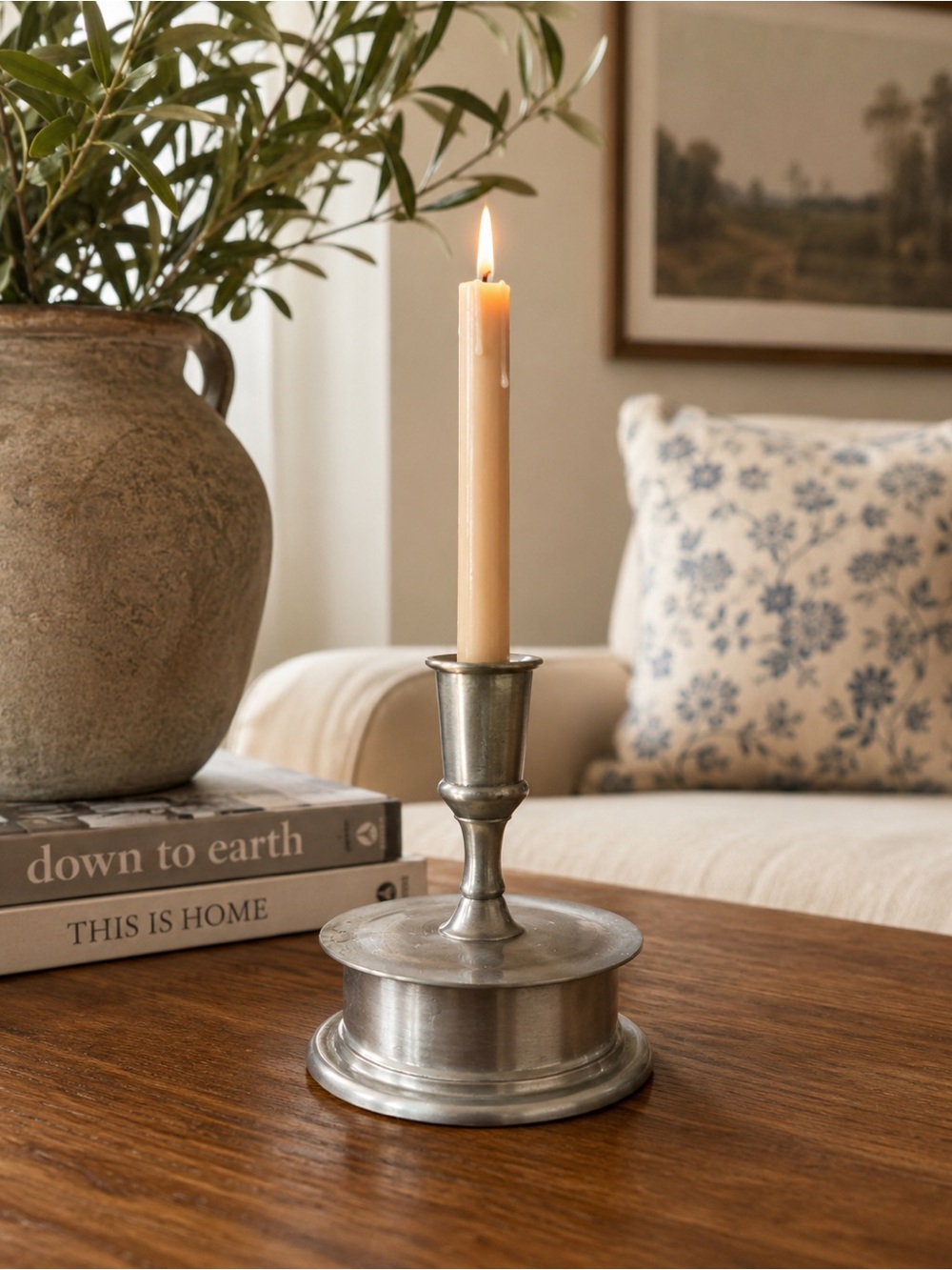 Vintage Pewter Candle Holder